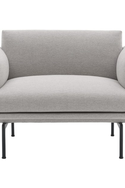 Muuto outline chair fåtölj tyg clay 12-black