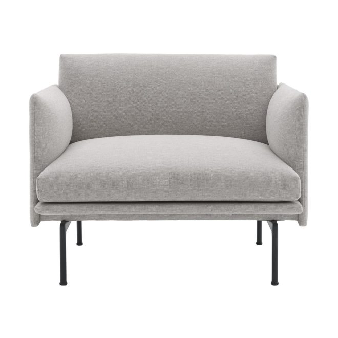 Muuto outline chair fåtölj tyg clay 12-black