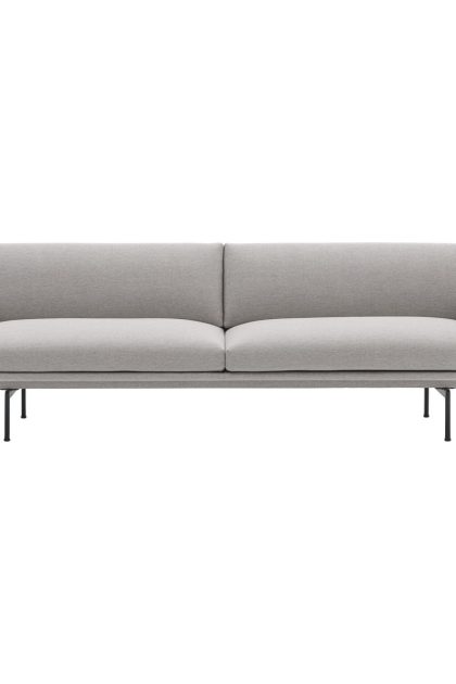 Muuto outline soffa 3-sits tyg clay 12-black