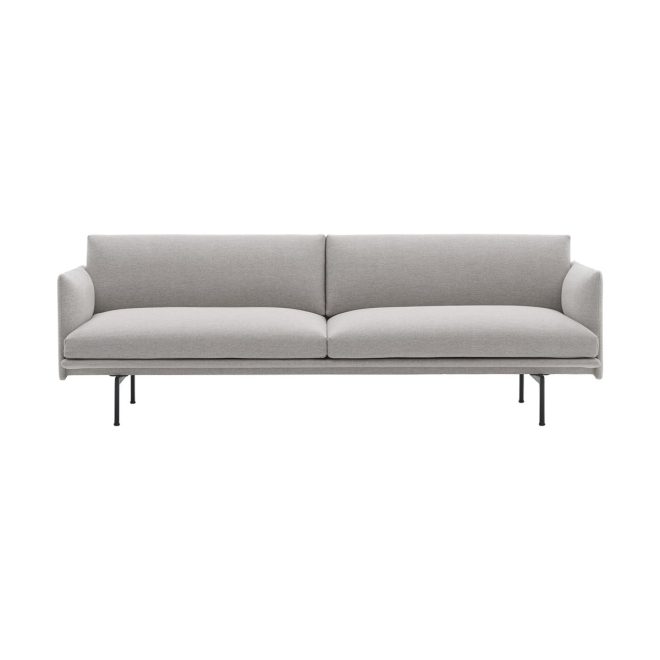 Muuto outline soffa 3-sits tyg clay 12-black