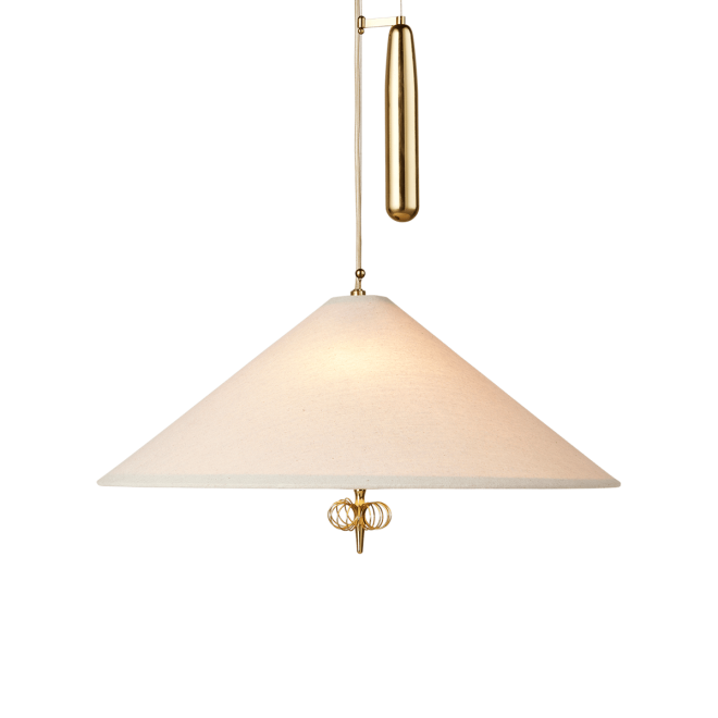 Gubi a1967 taklampa canvas-mässing
