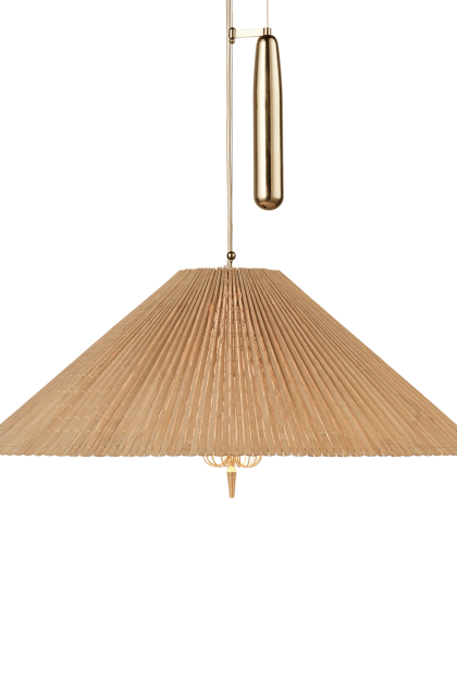 Gubi a1972 taklampa Ø60 cm bambu-mässing