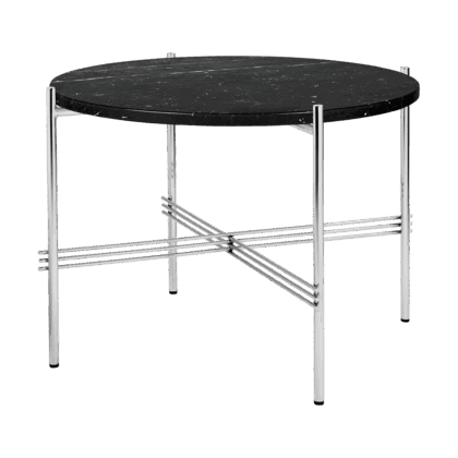 Gubi ts soffbord polerat stål Ø55 black marquina marble
