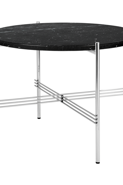 Gubi ts soffbord polerat stål Ø55 black marquina marble
