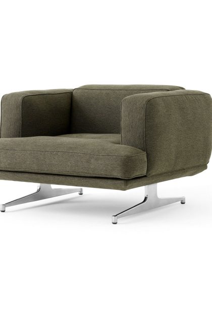 &tradition inland av21 fåtölj clay 0014-polished aluminium