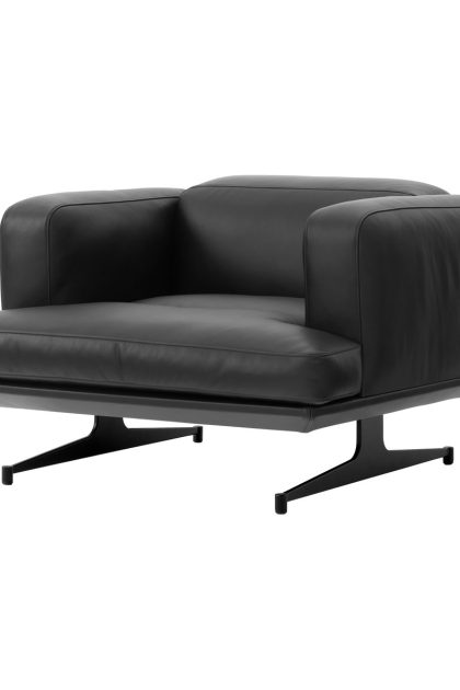 &tradition inland av21 fåtölj noble läder svart-warm black