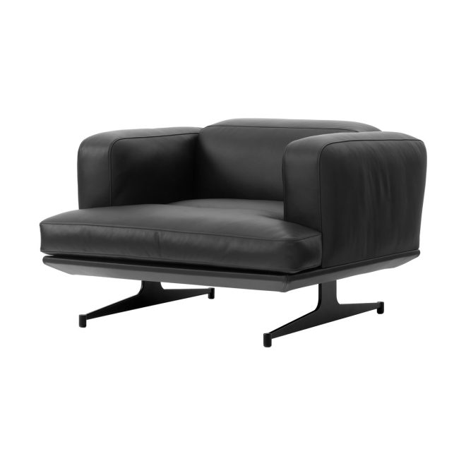 &tradition inland av21 fåtölj noble läder svart-warm black
