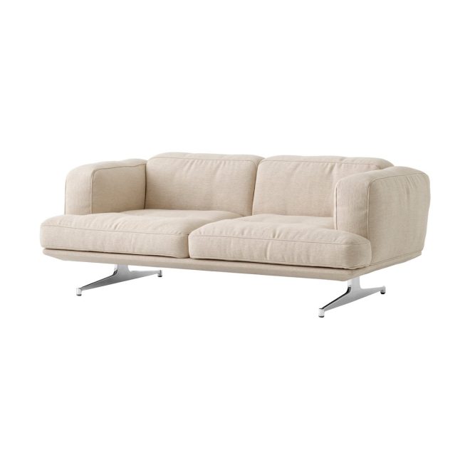 &tradition inland av22 soffa 2-sits clay 0011-polished aluminium