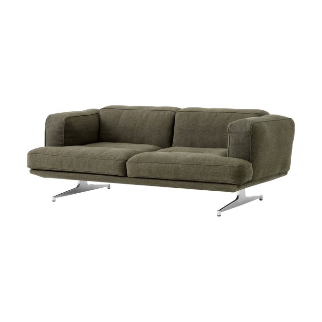 &tradition inland av22 soffa 2-sits clay 0014-polished aluminium