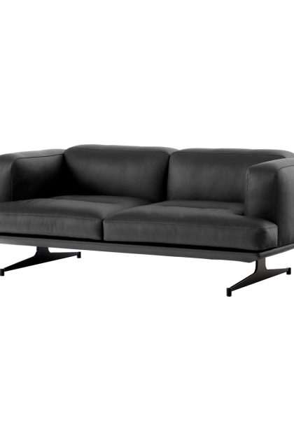 &tradition inland av22 soffa 2-sits noble läder svart-warm black