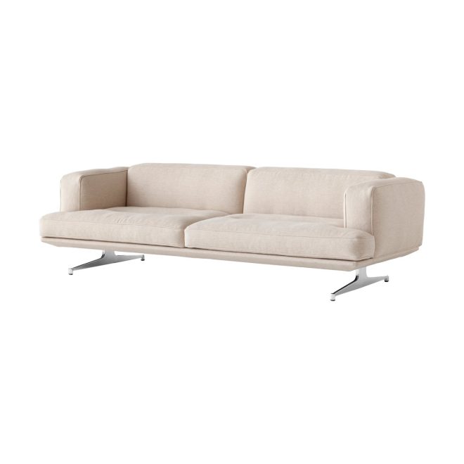 &tradition inland av23 3-sits soffa clay 0011-polished aluminium