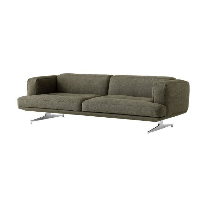 &tradition inland av23 3-sits soffa clay 0014-polished aluminium