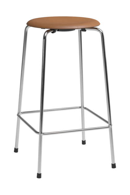 Fritz hansen high dot counter stool 4 ben wild läder walnut-krom