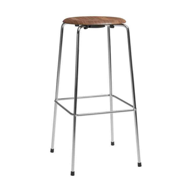 Fritz hansen high dot barpall valnöt-krom