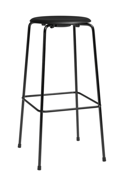 Fritz hansen high dot barpall intense läder svart-svart stål
