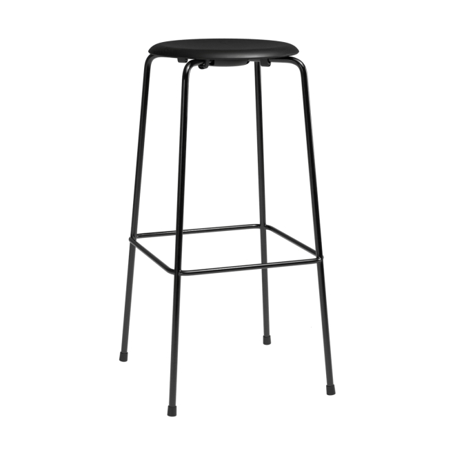 Fritz hansen high dot barpall intense läder svart-svart stål
