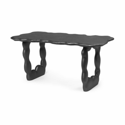 Ferm living dal piece soffbord 100x50x47 cm black aluminium