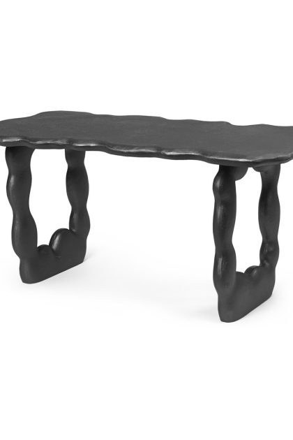 Ferm living dal piece soffbord 100x50x47 cm black aluminium