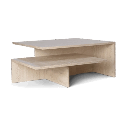 Ferm living distinct grande duo soffbord 133x70x35 cm travertine