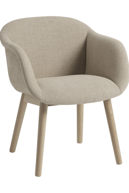 Muuto fiber soft armchair med träben ecriture 240/oak