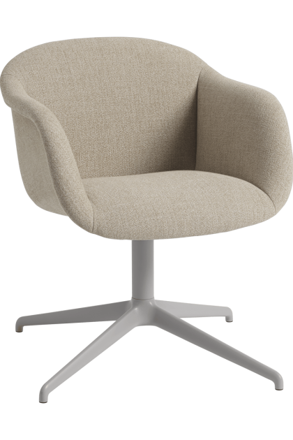 Muuto fiber soft armchair swivel base ecriture 240/grey