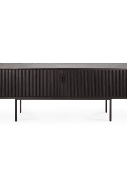 Ethnicraft roller max tv-bänk lackad teak-svart-2 dörrar