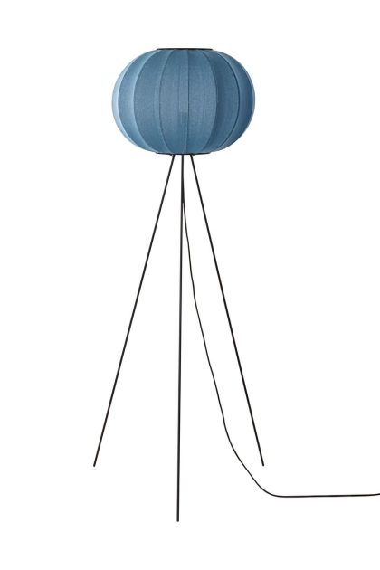 Made by hand knit-wit 45 round high golvlampa blue stone