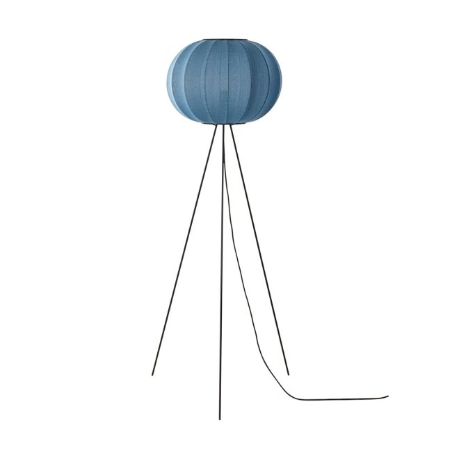 Made by hand knit-wit 45 round high golvlampa blue stone