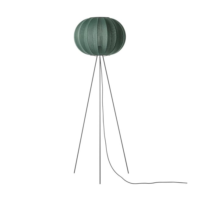 Made by hand knit-wit 45 round high golvlampa tweed green
