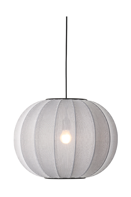 Made by hand knit-wit 45 round pendel silver
