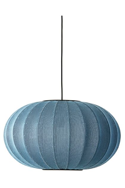 Made by hand knit-wit 57 oval pendel blue stone