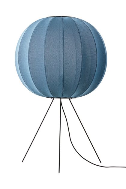 Made by hand knit-wit 60 round medium golvlampa blue stone