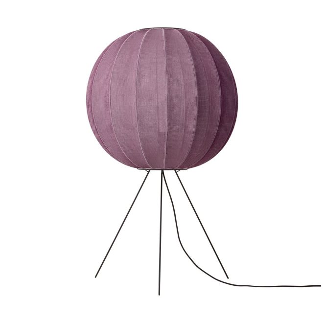 Made by hand knit-wit 60 round medium golvlampa burgundy