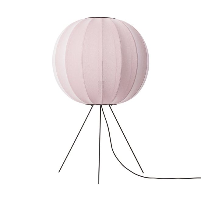 Made by hand knit-wit 60 round medium golvlampa light pink