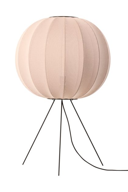 Made by hand knit-wit 60 round medium golvlampa sand stone