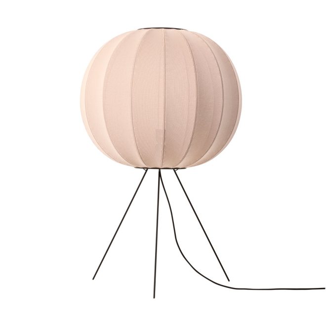 Made by hand knit-wit 60 round medium golvlampa sand stone