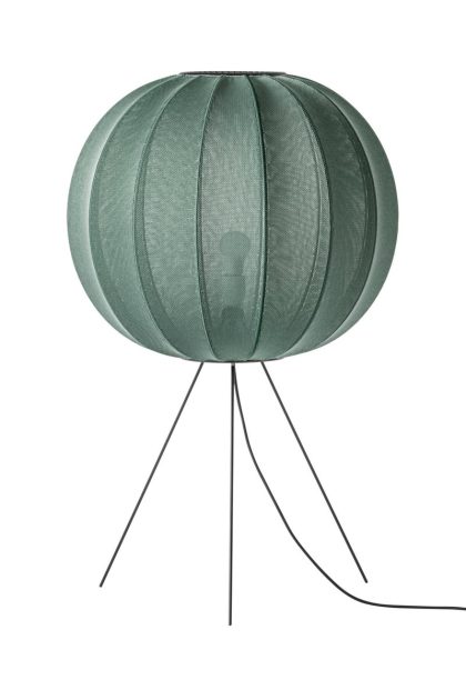 Made by hand knit-wit 60 round medium golvlampa tweed green