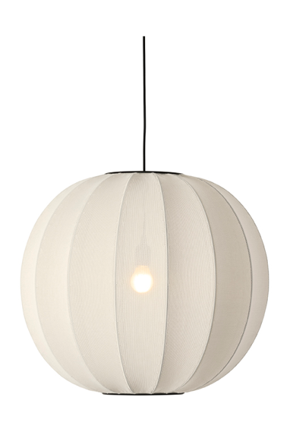 Made by hand knit-wit 60 round pendel pearl white