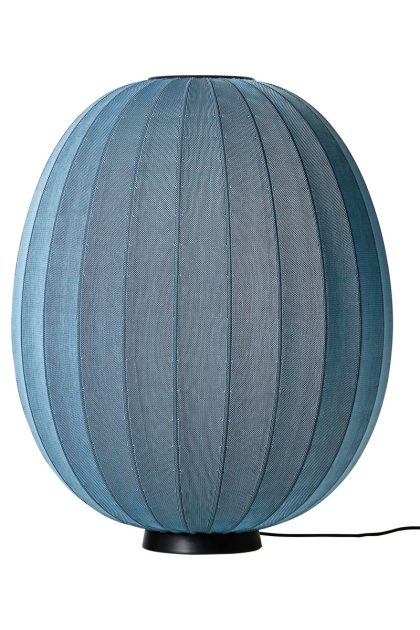 Made by hand knit-wit 65 high oval level golvlampa blue stone