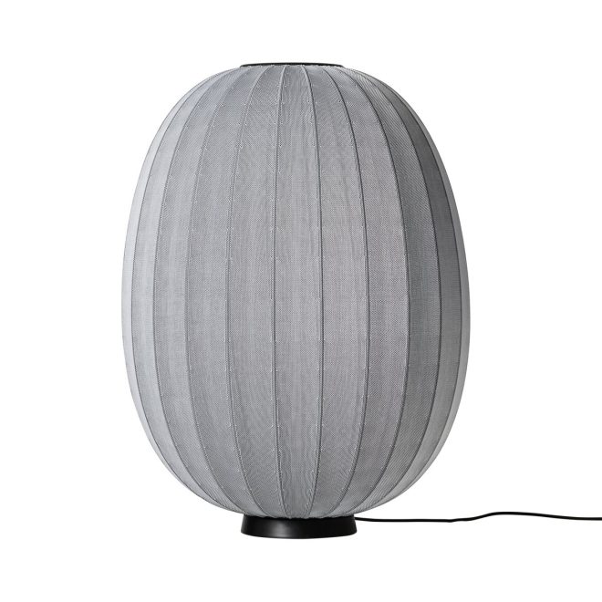 Made by hand knit-wit 65 high oval level golvlampa silver