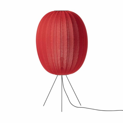 Made by hand knit-wit 65 high oval medium golvlampa maple red