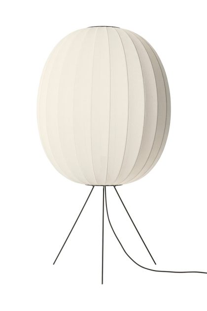 Made by hand knit-wit 65 high oval medium golvlampa pearl white