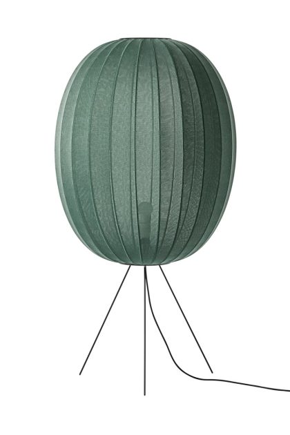 Made by hand knit-wit 65 high oval medium golvlampa tweed green