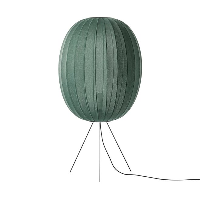 Made by hand knit-wit 65 high oval medium golvlampa tweed green