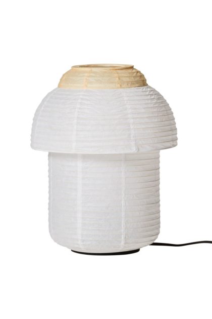 Made by hand papier double bordslampa Ø30 cm soft yellow