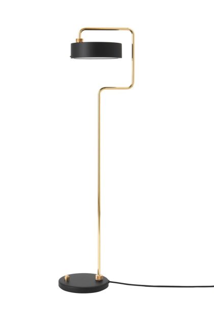 Made by hand petite machine golvlampa deep black