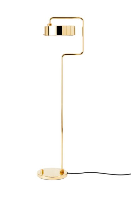 Made by hand petite machine golvlampa polished brass