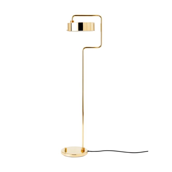 Made by hand petite machine golvlampa polished brass