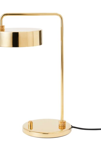 Made by hand petite machine bordslampa polished brass