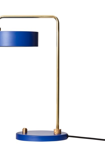 Made by hand petite machine bordslampa royal blue